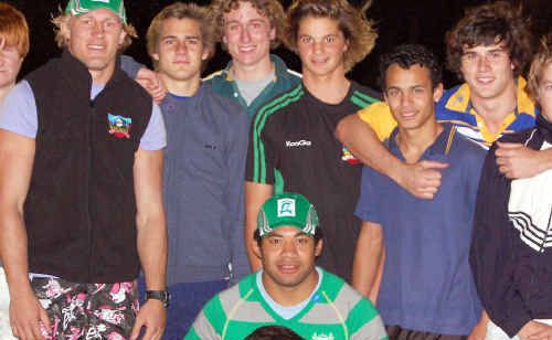 Tatafu Polota-Nau (centre) with Lennox Head rugby locals. Tatafu Polota-Nau (centre) with Lennox Head rugby locals.